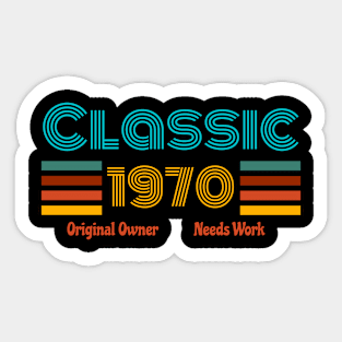 Retro birth year 1970 Sticker